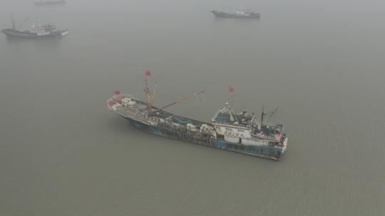 航拍浙江台州玉环市海滨风景