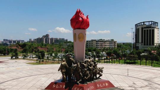 合集江西瑞金红军雕像地标建筑航拍视频素材模板下载