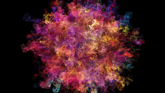 绚丽彩色粒子流体爆炸粉末烟雾粉尘爆炸特效
