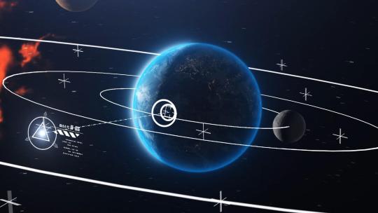 未来感科技宇宙星系太阳系高清AE视频素材下载