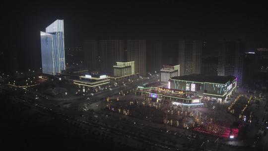 泗县绿城深蓝中心城市夜景航拍