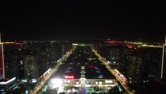 河南洛阳新城夜景灯光航拍