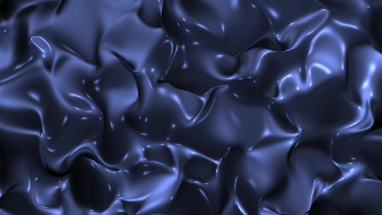潮流动感蓝色液态流体金属质感抽象循环背景