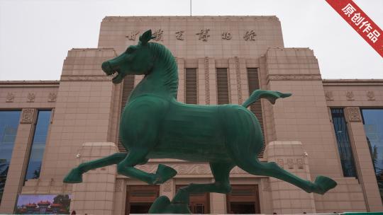 甘肃省博物馆 马踏飞燕 西北文化 文物藏品高清在线视频素材下载