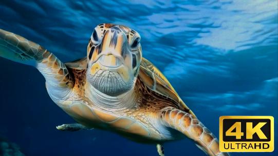 【4K高清】海龟海洋遨游合集