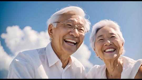 老人笑容开心快乐幸福养老保险