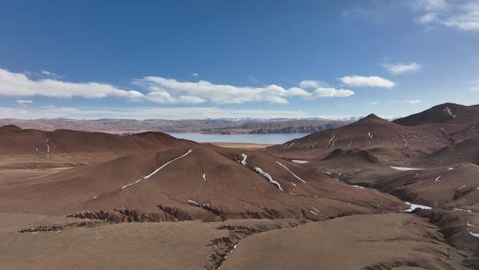 西藏高原湖泊航拍高原水系航拍