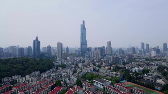 4k 航拍江苏南京城市建筑天际线