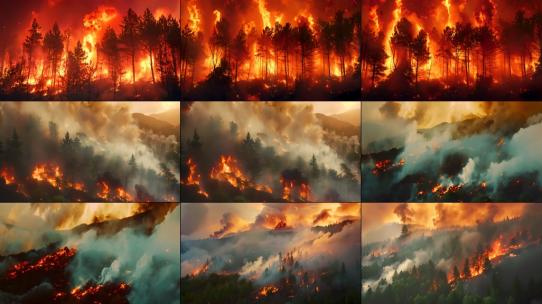 森林大火视频素材模板下载