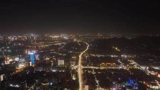 杭州拱墅区夜景航拍