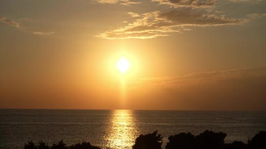 日落海洋延时摄影