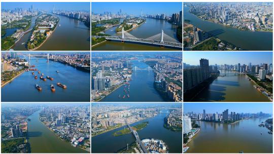 广州珠江河流航拍高清在线视频素材下载