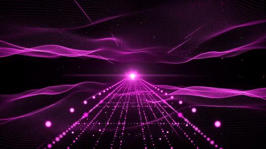 紫色三维空间粒子晚会背景AE模板