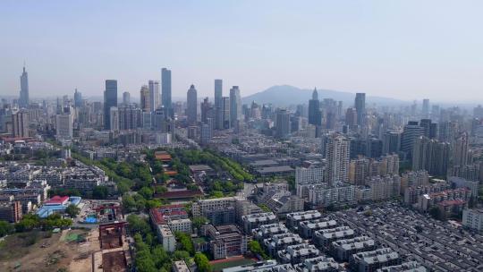 4k 航拍南京城市建筑天际线视频素材模板下载