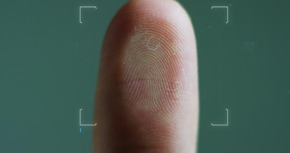 指纹在玻璃上生物识别扫描