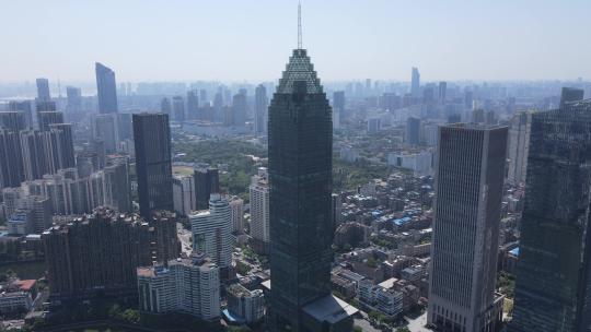 湖北武汉城市风光高楼建筑航拍