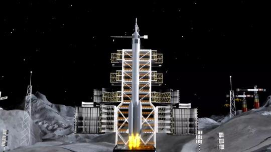 登月火箭发射宇宙空间站