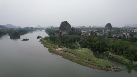 广西桂林伏波山景区航拍