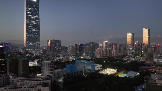4K深圳南山区科技园夜景航拍视频素材模板下载