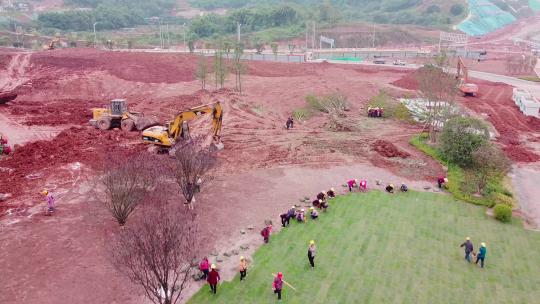 航拍大景工地建设