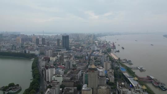 航拍江西九江城市建设