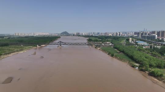 济南百里黄河风景区航拍