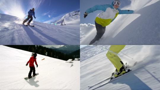 【合集】滑雪运动极限运动视频素材模板下载