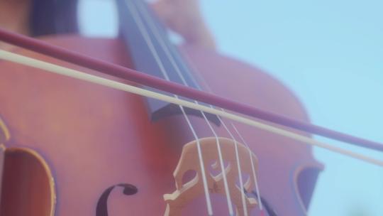 拉大提琴局部特写视频素材模板下载