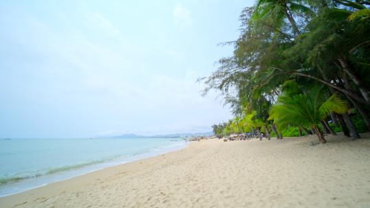 海南三亚 椰树沙滩 海边椰子树 海滩度假视频素材模板下载