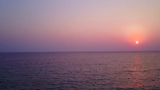 海面夕阳航拍