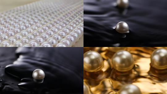 【合集】白色珍珠首饰珠宝收藏天然视频素材模板下载