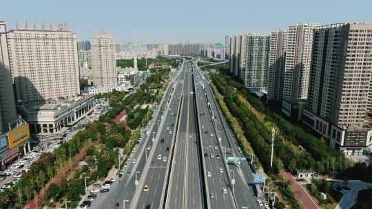 合集河南郑州城市交通航拍