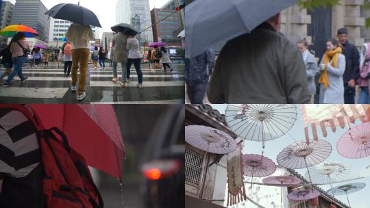 【合集】普通雨伞和中式古伞视频素材模板下载