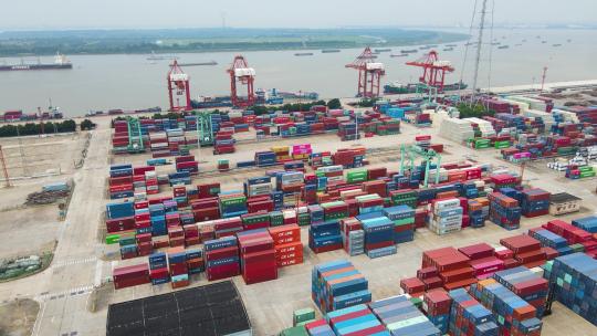 6306 港口 港区 集装箱 货物 出口视频素材模板下载