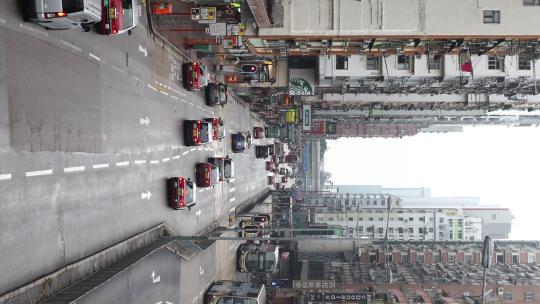 竖版香港旺角街道车流视频素材模板下载