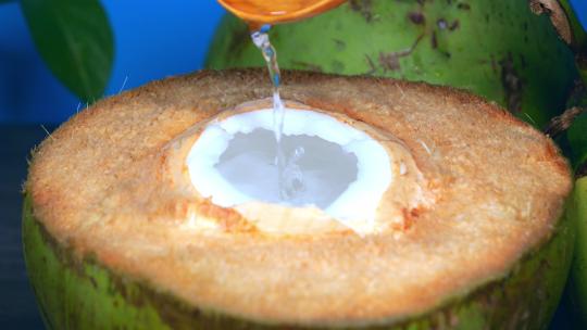 海南椰青 带皮椰子 椰汁视频素材模板下载