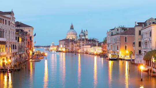 延时拍摄意大利威尼斯大运河
