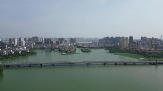 航拍湖北鄂州凤凰大桥