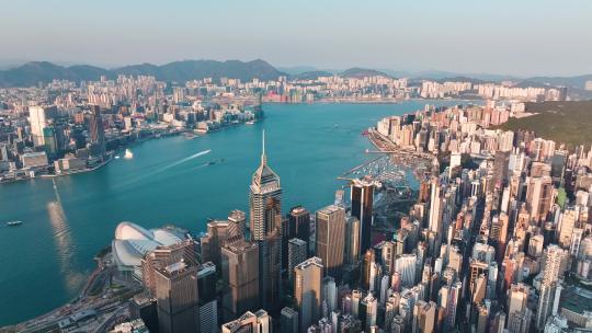航拍香港会议展览中心视频素材模板下载