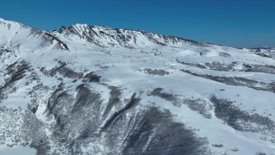 航拍吉林长白山天池景区雪山自然风光