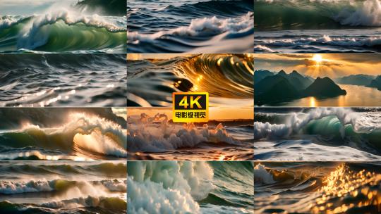 大海海浪花高清在线视频素材下载