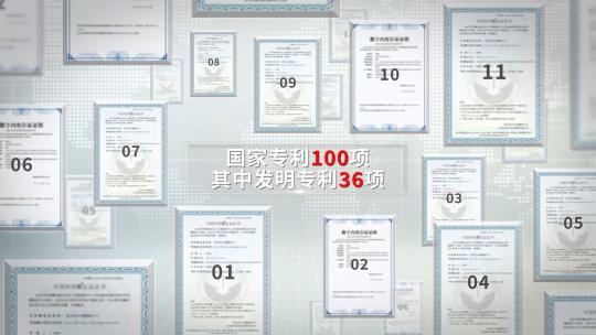 多图专利证书展示