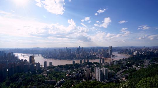 南山俯瞰重庆山城4K实拍素材