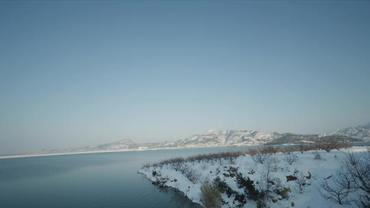 威海雪景雪山雪湖汽车高铁火车外风景8k视频