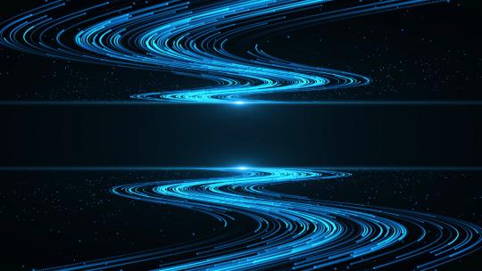 蓝色4K粒子光线河流AE模板