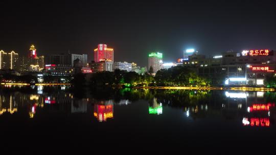 芜湖大镜湖夜景航拍