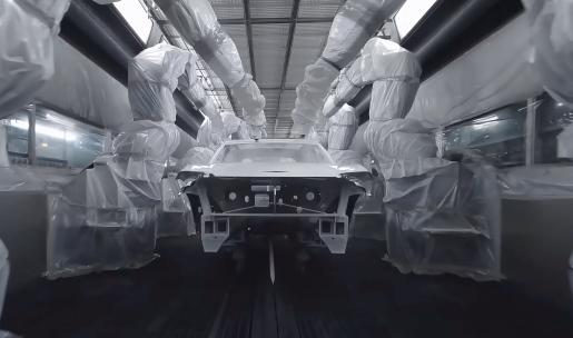 FPV穿越机汽车工厂 汽车制造视频素材模板下载