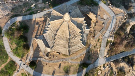 福建泉州市石狮市宝盖山姑嫂塔风光航拍