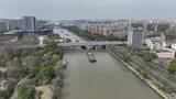 杭州拱宸桥京杭大运河航拍高清在线视频素材下载