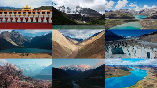 【4K】川藏线自然风景航拍合集高清在线视频素材下载